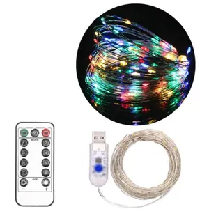 OEM Guirlande Lumineuse 10M avec 100 Micro LED et 8 modes télécommande, Décoration LED Romantique pour Noël Soirée Maison Jardin, Coloré [USB alimenté] pas cher