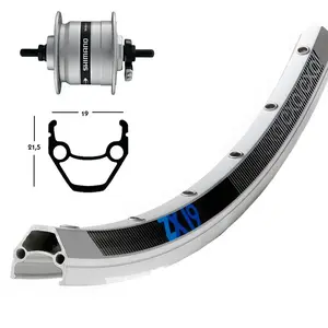 Roue vtt 26 av ecrou axe plein jante noir mach1 er 10 moyeu Shimano dynamo 6v
