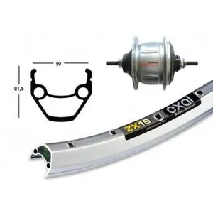 Roue arrière vtc moyeu Shimano Nexus 8V + jante Exal ZX 19 28 poucesVendu parbikeinn
