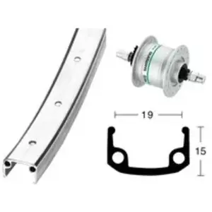 Exal Roue Avant Aluminium Wheel Dynamo Shimano Dh3n31 pas cher
