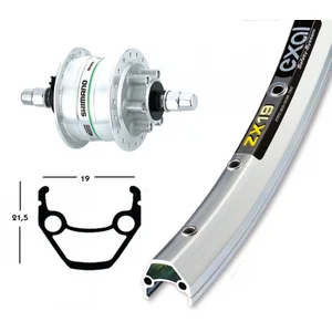 Bike-Parts Roue avant VTC 28P moyeu dynamo Shimano DH3D30 - Jante Rigi...Vendu parbikeinn