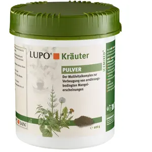 Comparateur de prix : 600g Kräuterkraft 30 en poudre Luposan pour chien - Compléments alimentaires pour chien