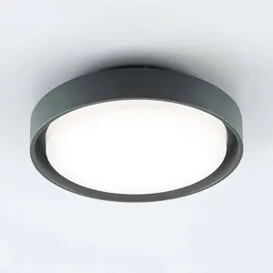 Plafonnier d'extérieur LED EVN Tectum, anthracite, Ø 25 cmVendu parluminaire