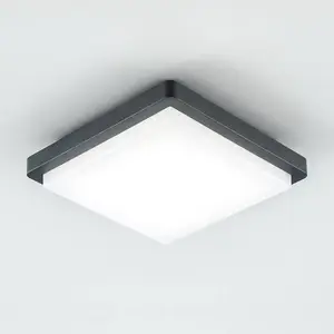 Plafonnier d'extérieur LED EVN Tectum, 23x23 cm, anthracite, 150Vendu parluminaire