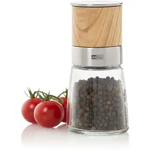 Moulin à poivre ou sel en verre et bois de frêne Adhoc