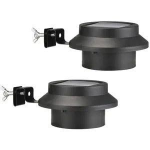 Haushalt HI Ensemble de lampes solaires LED de gouttière 2 pcs noir TUVendu parrakuten