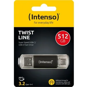 Comparateur de prix : Clé USB-C et USB-A Intenso Twist Line 512 Go - USB 3.2