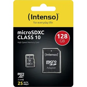 Comparateur de prix : Carte microSDXC Intenso 128 GB Class 10 avec adaptateur SD