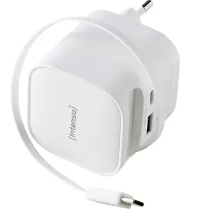 Intenso - Chargeur Secteur  65w Cable Usb-C + Port Usb-C/Usb-A Blanc