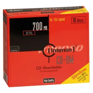 Comparateur de prix : Intenso Intenso - 10 x CD-RW - 700 Mo (80 min) 12x - boîtier CD étroit