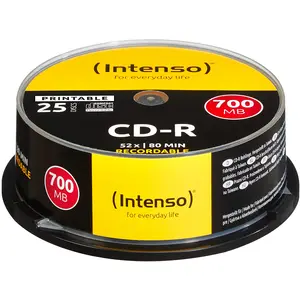 Comparateur de prix : Pack de 25 CD-R 700MB/80min 52x Speed Intenso imprimable
