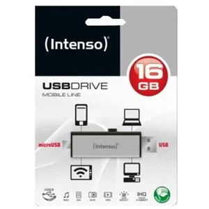 Intenso Intenso Mobile Line 2 in1 Stick - Clé USB - 16 Go - USB 2.0 - argent pas cher