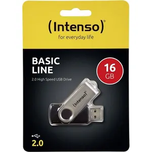 Intenso Basic Line Lecteur USB Flash 16 Go USB Type-A 2.0 Noir, Argent pas cher