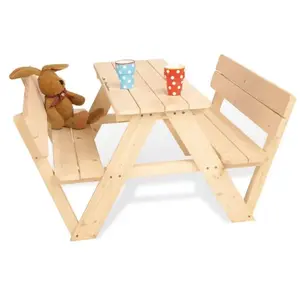 Pinolino Table picnic Nicki avec dossiers pour 4 enfants pas cher
