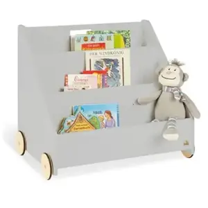 Pinolino Bibliothèque pour enfants Lasse Gris avec roues pas cher