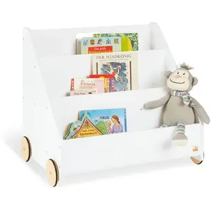 Pinolino Bibliothèque enfant roulettes Lasse bois pas cher