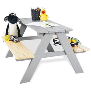 Pinolino Table et bancs de pique-nique d'enfants Nicki für 4 Bois Gris pas cher