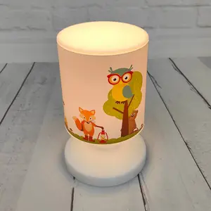 Niermann Standby Lampe à poser LED Animaux de la forêt, USB, IP44 pas cher