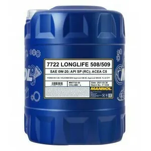 MANNOL - Huile moteur 0W20 LONGLIFE 508/509 7722 - Bidon de 20 litres - MN7722-20Vendu parpiecesauto.fr
