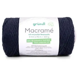 Bobine de corde MACRAME 330 GR - Gründl(...) - 8 Bleu