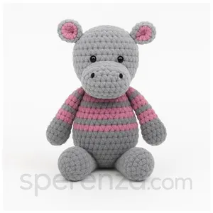 Kit de crochet Gründl Nelly l'Hippopotame - Créez votre hippo amigurum...