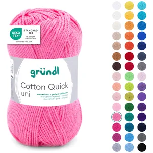 Gründl Laine Cotton Quick uni Fils à tricoter et à crocheter (100 % co...