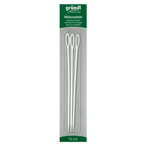 Non communiqué Aiguilles à laine en plastique X 3 de 15 cm - Grundl(...) - Ecru