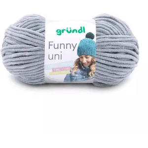 Gründl Laine Funny Uni Chenille Polyester Gris Clair 1 x 100 g 100