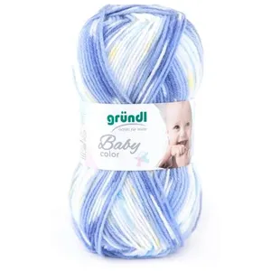 Fil layette à tricoter BABY COLOR - Grundl - certifié Oeko-Tex 05 Bleu... pas cher