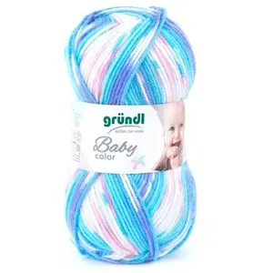 Fil layette à tricoter BABY COLOR - Grundl - certifié Oeko-Tex 06 Bleu... pas cher