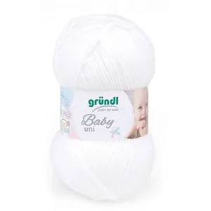 Fil layette à tricoter BABY UNI - Grundl - certifiée Oeko-Tex 01 Blanc...