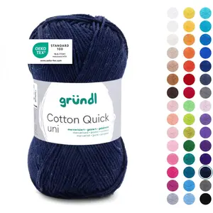 Gründl Laine Cotton Quick uni Fils à tricoter et à crocheter (100 % co...