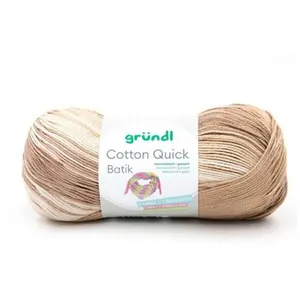 Gründl Cotton Quick Batik Fil, Naturel/Marron/Beige, ca. 260 m, Set Pièces