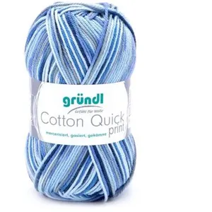 Fil de Coton à tricoter COTTON QUICK PRINT - PPSC - Gründl 239 Bleu - ...