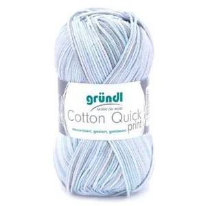 Fil de Coton à tricoter COTTON QUICK PRINT - PPSC - Gründl 240 Bleu - ...