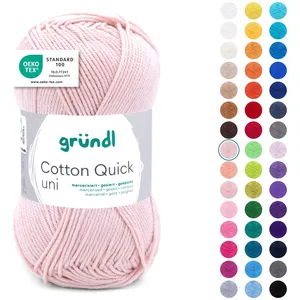 Gründl Laine Cotton Quick uni Fils à tricoter et à crocheter (100 % co...