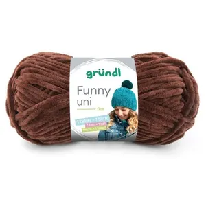 Gründl Fil à tricoter effet velour FUNNY - Grundl - 100 Gr - Oeko-Tex(...) - 20 Marron