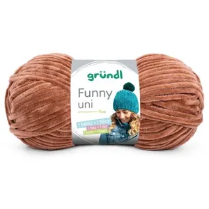 Fil à tricoter effet velour FUNNY - Grundl - 100 Gr - Oeko-Tex 26 Marr...