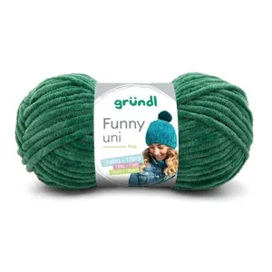 Fil à tricoter effet velour FUNNY - Grundl - 100 Gr - Oeko-Tex 27 Vert...