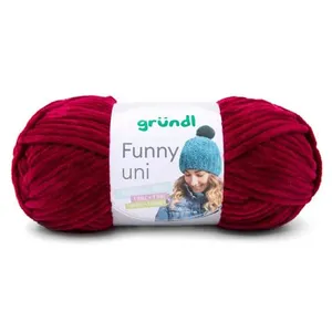 Fil à tricoter effet velour FUNNY - Grundl - 100 Gr - Oeko-Tex 23 Roug...