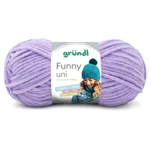 Fil à tricoter effet velour FUNNY - Grundl - 100 Gr - Oeko-Tex 22 Viol...