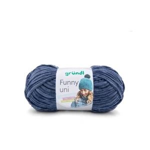 Fil à tricoter effet velour FUNNY - Grundl - 100 Gr - Oeko-Tex 30 Bleu...