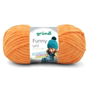 Fil à tricoter effet velour FUNNY - Grundl - 100 Gr - Oeko-Tex 29 Oran...