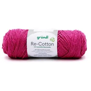 Pelote de coton Recyclé RE-COTTON macramé 100Gr - Grundl 12 Violet - 1...