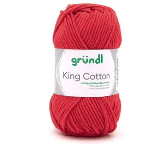 Non communiqué Pelote de Coton à tricoter KING COTTON - Grundl(...) - 34 Rouge pas cher