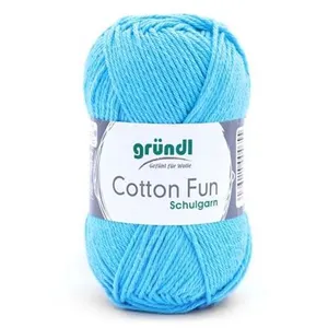 Fil à tricoter COTTON FUN - Gründl - certifié Oeko-Tex 09 Bleu - 09 Bl... pas cher
