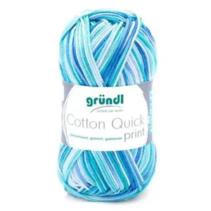 Fil de Coton à tricoter COTTON QUICK PRINT - PPSC - Gründl 183 Bleu - ...