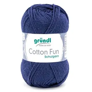 Fil à tricoter COTTON FUN - Gründl - certifié Oeko-Tex 11 Bleu - 11 Bl... pas cher