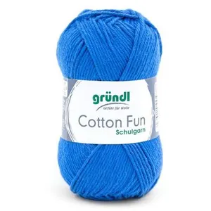 Fil à tricoter COTTON FUN - Gründl - certifié Oeko-Tex 10 Bleu - 10 Bl... pas cher