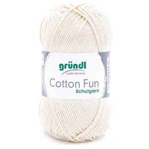 Fil à tricoter COTTON FUN - Gründl - certifié Oeko-Tex 02 Ecru - 02 Ec... pas cher